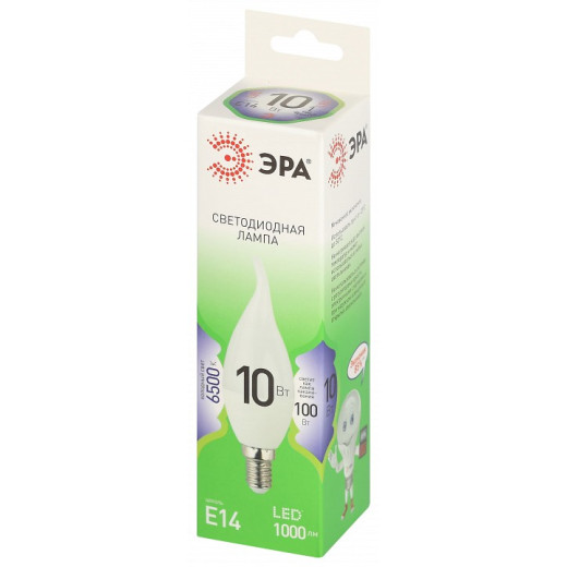 Лампа светодиодная Эра Green Line E14 10Вт 6500K LED BXS-10W-865-E14 GL