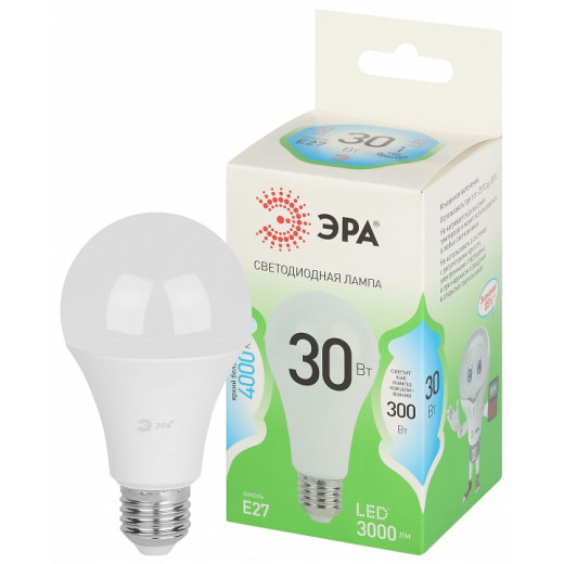 Лампа светодиодная Эра Green Line E27 30Вт 4000K LED A65-30W-840-E27 GL