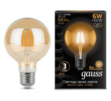Лампа светодиодная Gauss LED Filament E27 6Вт 2400K 105802006