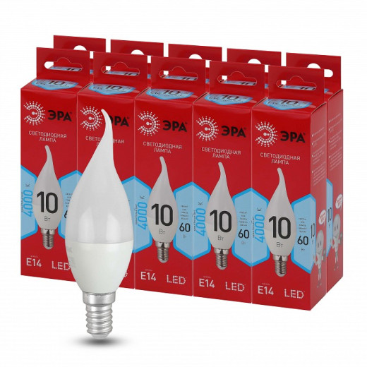 Лампа светодиодная Эра  E14 10Вт 4000K LED BXS-10W-840-E14 R
