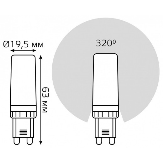 Лампа светодиодная Gauss G9 G9 5.5Вт 4100K 107309255-D