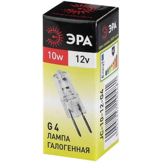 Лампа галогеновая Эра  G4 10Вт 3000K G4-JC-10W-12V