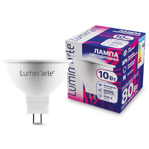 Лампа светодиодная Luminarte  GU5.3 10Вт 4000K LSTD-MR16-10W4KGU5.3