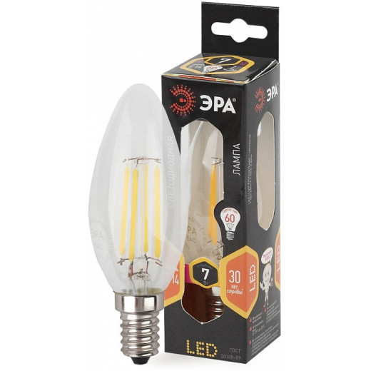 Лампа светодиодная Эра F-LED E14 7Вт 2700K F-LED B35-7W-827-E14
