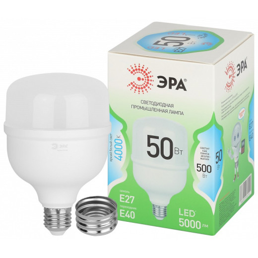 Лампа светодиодная Эра Green Line E27/E40 50Вт 4000K LED POWER T100-50W-840-E27/E40 GL