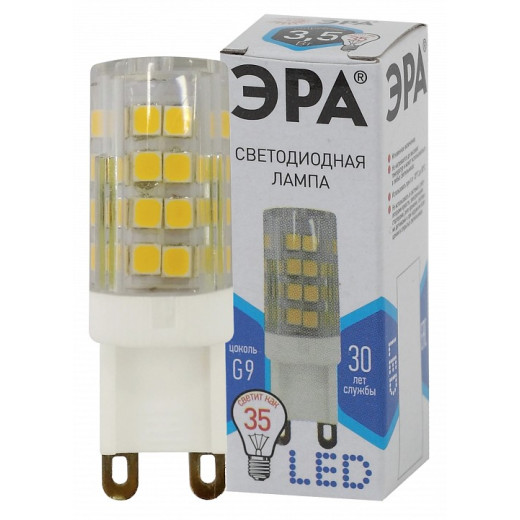 Лампа светодиодная Эра Стандарт G9 3.5Вт 4000K LED JCD-3,5W-CER-840-G9