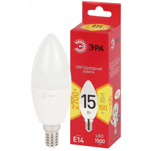 Лампа светодиодная Эра  E14 15Вт 2700K LED B35-15W-827-E14 R