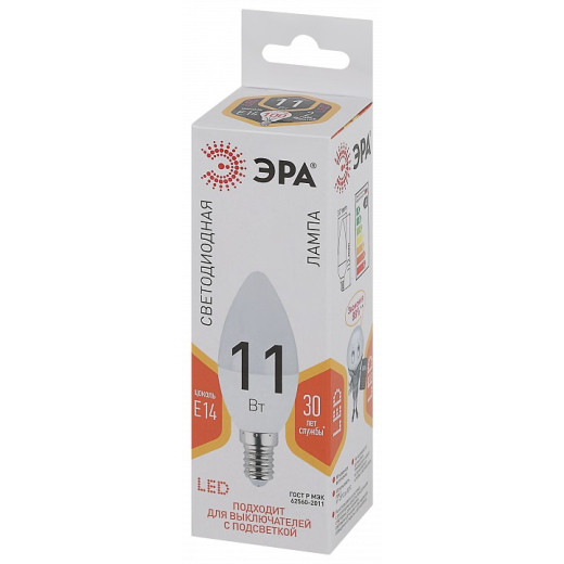 Лампа светодиодная Эра Стандарт E14 11Вт 2700K LED B35-11W-827-E14