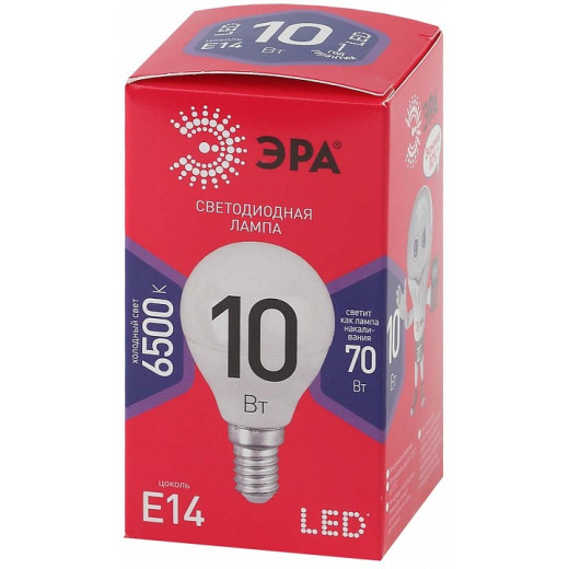 Лампа светодиодная Эра  E14 10Вт 6500K LED P45-10W-865-E14 R