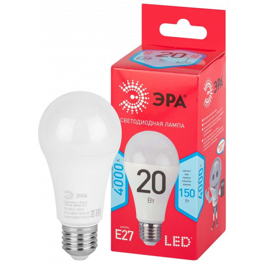 Лампа светодиодная Эра  E27 20Вт 4000K LED A65-20W-840-E27 R