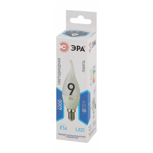 Лампа светодиодная Эра Стандарт E14 9Вт 4000K LED BXS-9W-840-E14