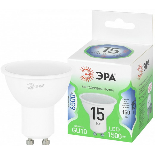 Лампа светодиодная Эра  GU10 15Вт 6500K LED MR16-15W-865-GU10 GL