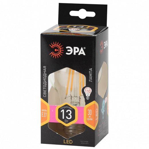 Лампа светодиодная Эра F-LED E27 13Вт 2700K F-LED A60-13W-827-E27