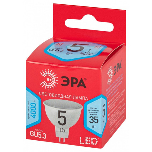 Лампа светодиодная Эра  GU5.3 5Вт 4000K LED MR16-5W-840-GU5.3 R