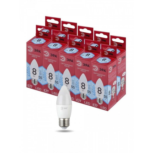 Лампа светодиодная Эра  E27 8Вт 4000K LED B35-8W-840-E27 R