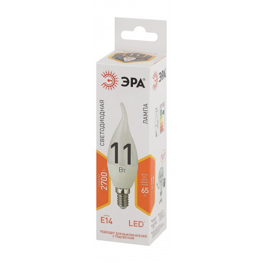 Лампа светодиодная Эра Стандарт E14 11Вт 2700K LED BXS-11W-827-E14