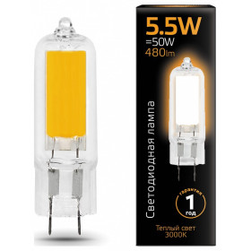 Лампа светодиодная Gauss LED G4 G4 5.5Вт 3000K 107807105