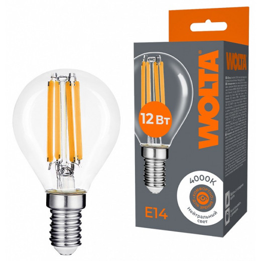 Лампа светодиодная Wolta  E14 12Вт 4000K WF-G45-12W4KE14