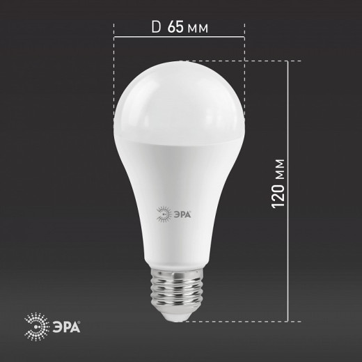 Лампа светодиодная Эра Стандарт E27 19Вт 6000K LED A65-19W-860-E27