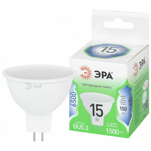 Лампа светодиодная Эра  GU5.3 15Вт 6500K LED MR16-15W-865-GU5.3 GL