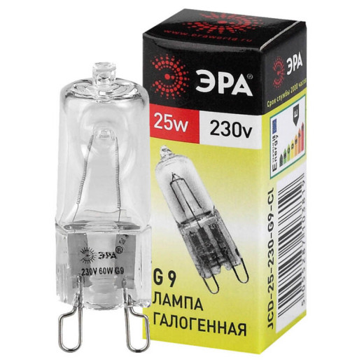Лампа галогеновая Эра  G9 25Вт 3000K G9-JCD-25-230V-CL