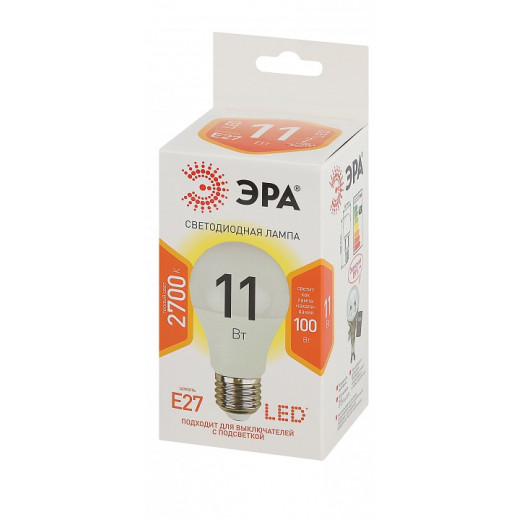 Лампа светодиодная Эра Стандарт E27 11Вт 2700K LED A60-11W-827-E27