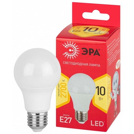 Лампа светодиодная Эра  E27 10Вт 2700K LED A60-10W-827-E27 R