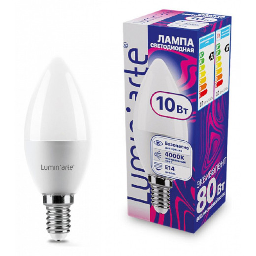Лампа светодиодная Luminarte  E14 10Вт 4000K LSTD-C37-10W4KE14