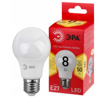 Лампа светодиодная Эра  E27 8Вт 2700K LED A55-8W-827-E27 R