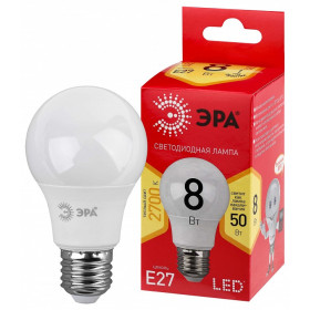 Лампа светодиодная Эра  E27 8Вт 2700K LED A55-8W-827-E27 R