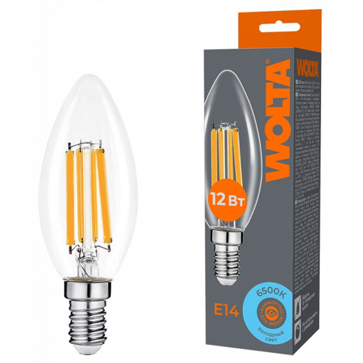 Лампа светодиодная Wolta  E14 12Вт 6500K WF-C35-12W6KE14
