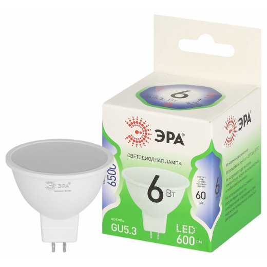 Лампа светодиодная Эра Green Line GU5.3 6Вт 6500K LED MR16-6W-865-GU5.3 GL
