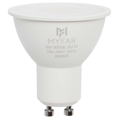 Лампа светодиодная MyFar Базиc GU10 GU10 6Вт 3000K MB1201GU10-6W3K