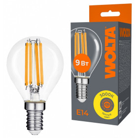 Лампа светодиодная Wolta  E14 9Вт 3000K WF-G45-9W3KE14