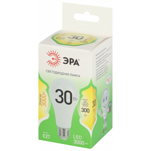 Лампа светодиодная Эра Green Line E27 30Вт 3000K LED A65-30W-830-E27 GL