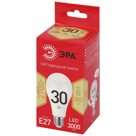 Лампа светодиодная Эра  E27 30Вт 2700K LED A70-30W-827-E27 R
