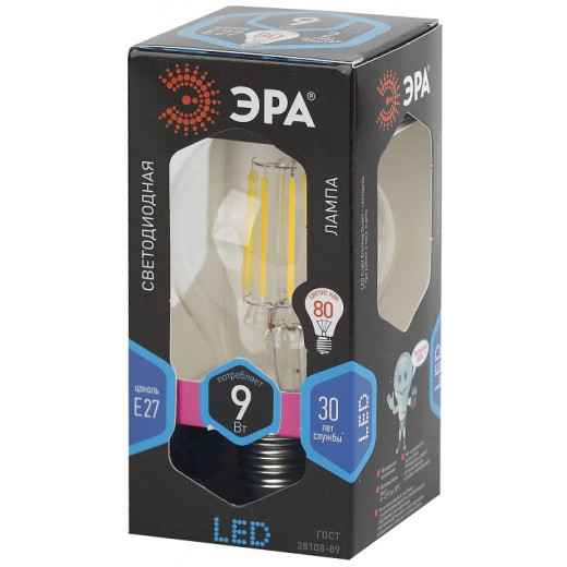 Лампа светодиодная Эра F-LED E27 9Вт 4000K F-LED A60-9W-840-E27