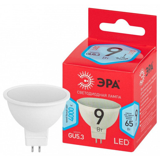 Лампа светодиодная Эра  GU5.3 9Вт 4000K LED MR16-9W-840-GU5.3 R