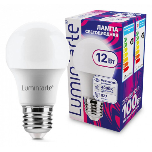 Лампа светодиодная Luminarte  E27 12Вт 4000K LSTD-A60-12W4KE27