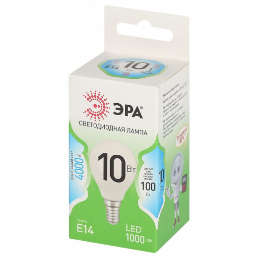 Лампа светодиодная Эра Green Line E14 10Вт 4000K LED P45-10W-840-E14 GL