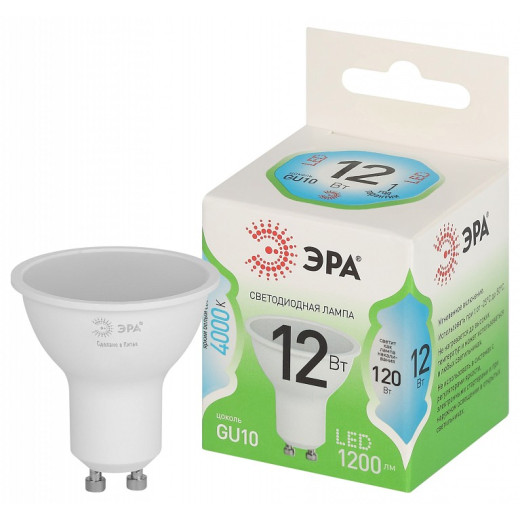 Лампа светодиодная Эра Green Line GU10 12Вт 4000K LED MR16-12W-840-GU10 GL