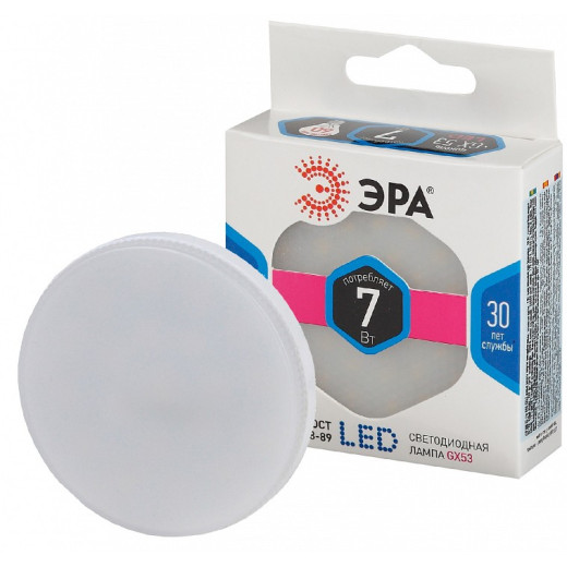 Лампа светодиодная Эра Стандарт GX53 7Вт 4000K LED GX-7W-840-GX53