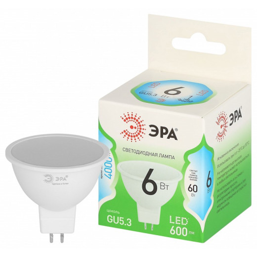 Лампа светодиодная Эра Green Line GU5.3 6Вт 4000K LED MR16-6W-840-GU5.3 GL