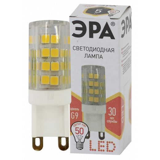 Лампа светодиодная Эра Стандарт G9 5Вт 2700K LED JCD-5W-CER-827-G9