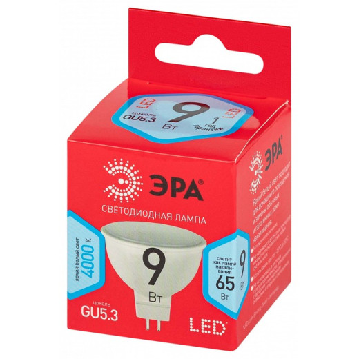 Лампа светодиодная Эра  GU5.3 9Вт 4000K LED MR16-9W-840-GU5.3 R