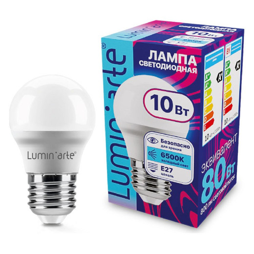 Лампа светодиодная Luminarte  E27 10Вт 6500K LSTD-G45-10W6KE27