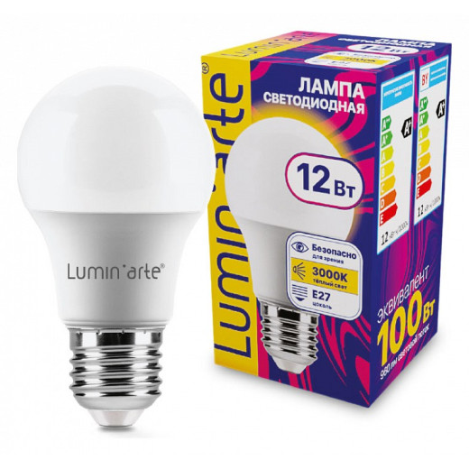 Лампа светодиодная Luminarte  E27 12Вт 3000K LSTD-A60-12W3KE27