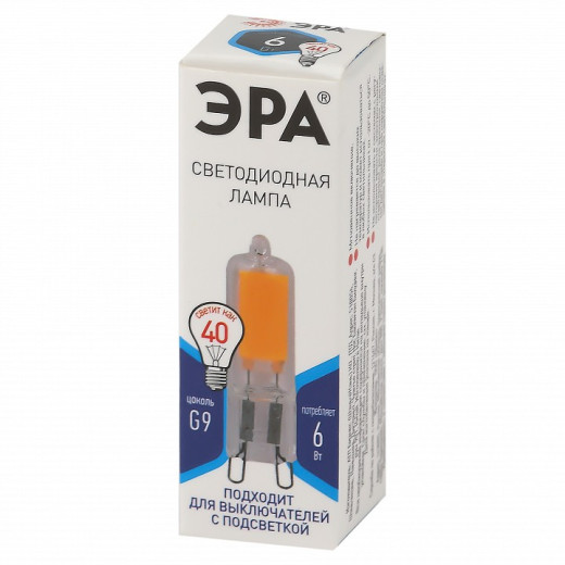Лампа светодиодная Эра  G9 6Вт 4000K LED JCD-6W-GL-840-G9