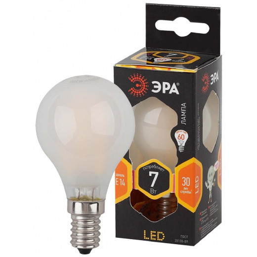 Лампа светодиодная Эра  E14 7Вт 2700K F-LED P45-7W-827-E14 frost