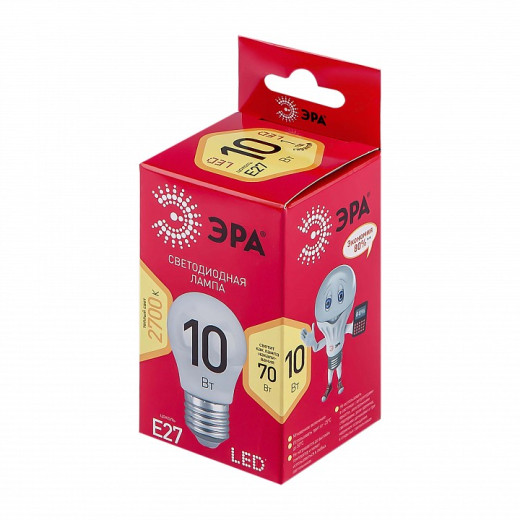 Лампа светодиодная Эра  E27 10Вт 2700K LED P45-10W-827-E27 R